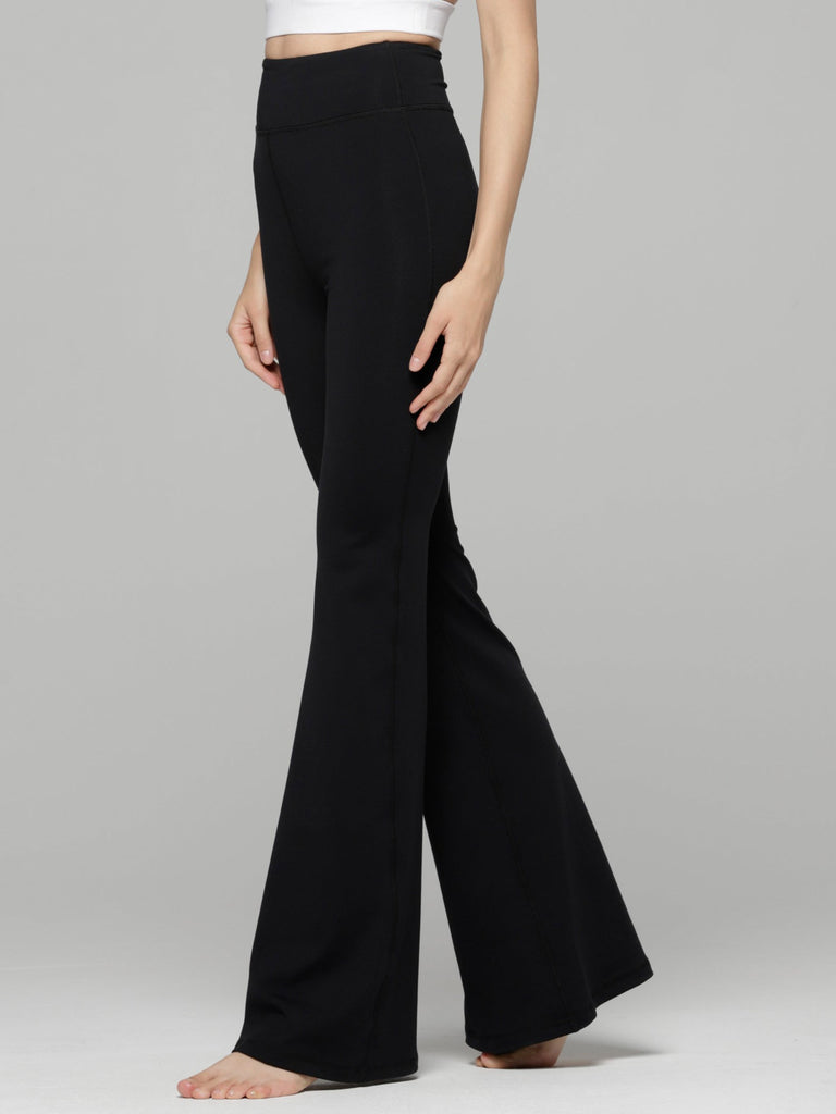 HIGH WAIST FLARE PANTS, BLACK