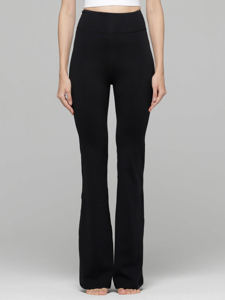 HIGH WAIST FLARE PANTS, BLACK