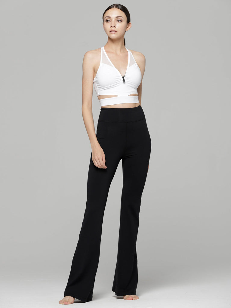 HIGH WAIST FLARE PANTS, BLACK