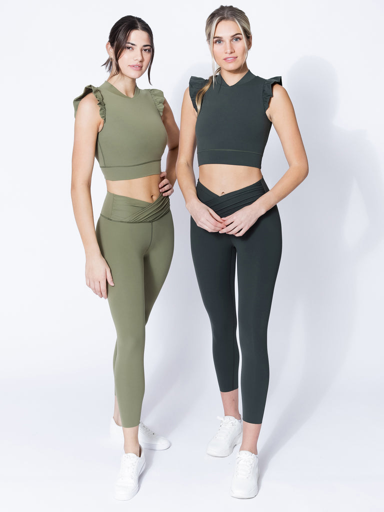 RUFFLED PURE TANK, SAGE