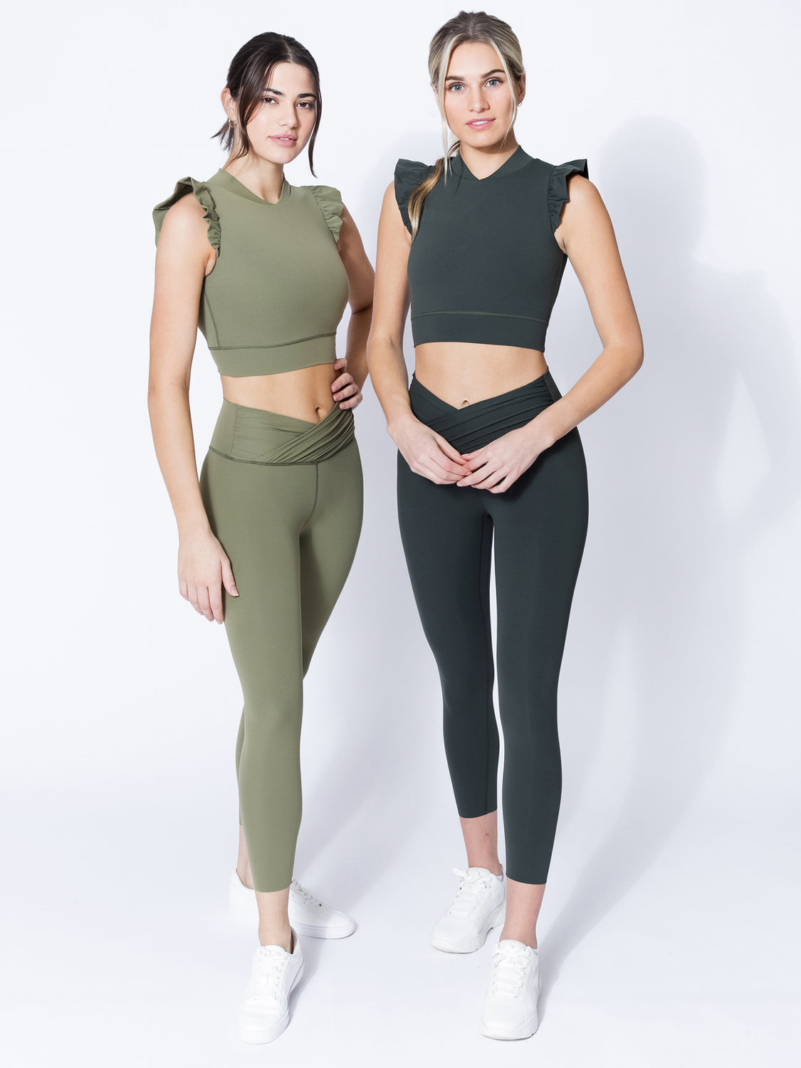 RUFFLED PURE TANK, SAGE