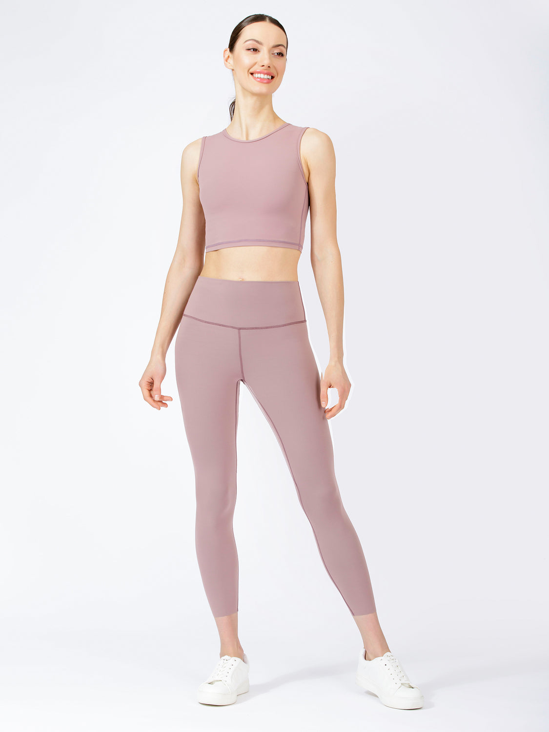 PURE FLOW ANKLE CROPS, ASH MAUVE