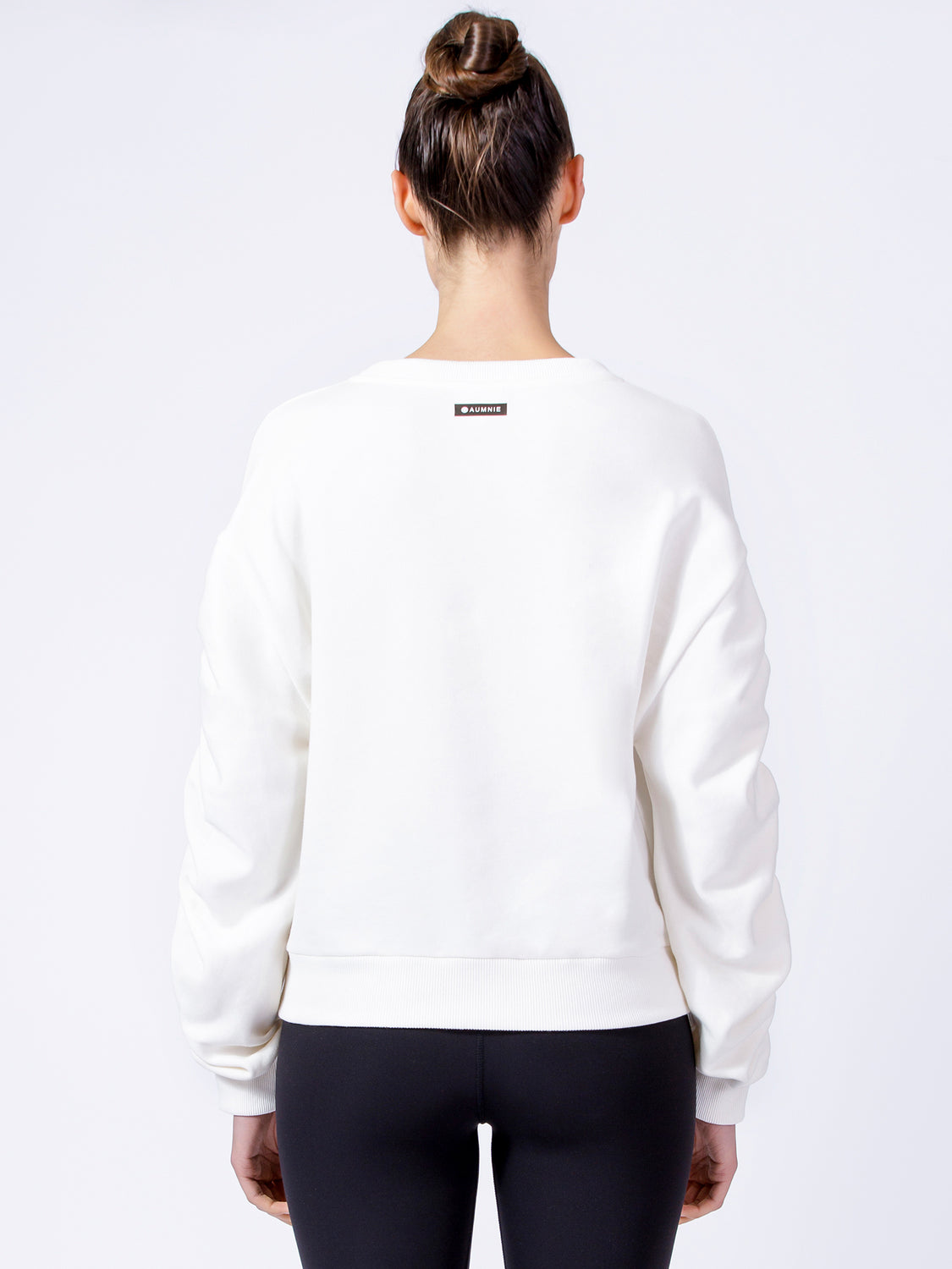 RUCHED RUNWAY SWEATSHIRT, WHITE