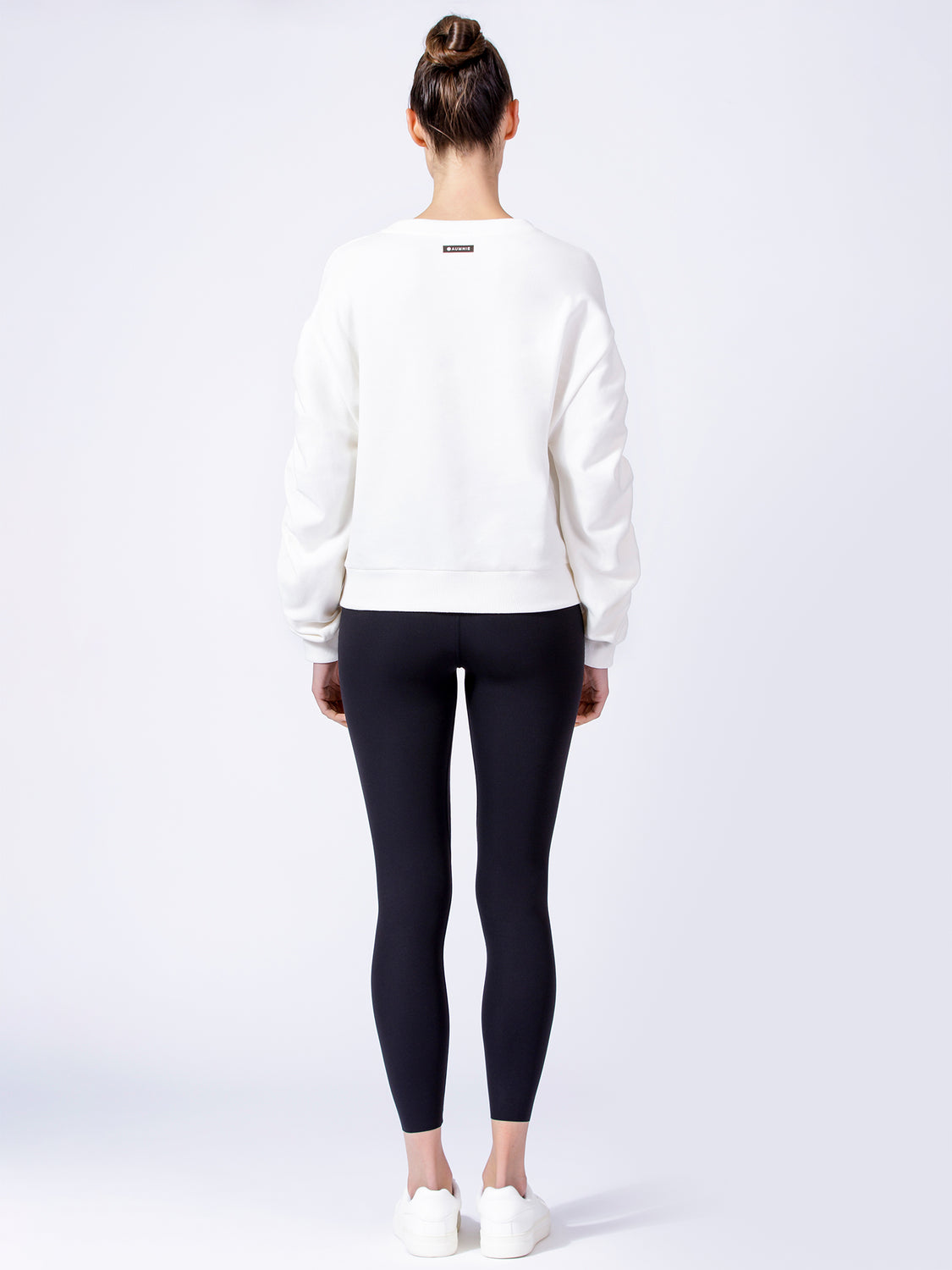 RUCHED RUNWAY SWEATSHIRT, WHITE