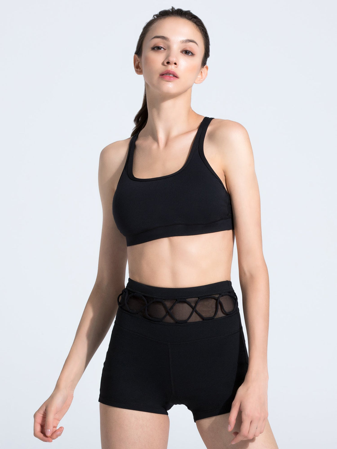 CLASSIC BRA, BLACK/BLACK MESH