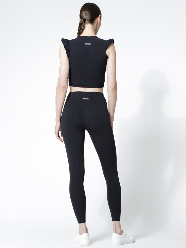 V-RUFFLED PURE TANK 2.0, BLACK