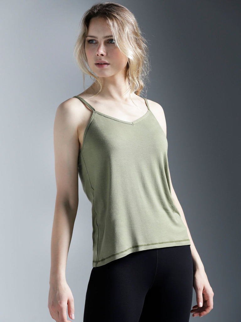 V BACK SINGLET, SAGE MODAL