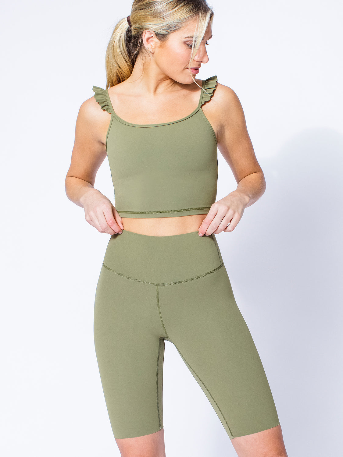 NUDE SHAPE BIKER SHORTS, SAGE
