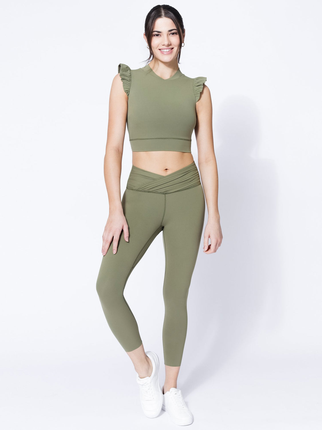 NUDE WRAP ANKLE CROPS, SAGE