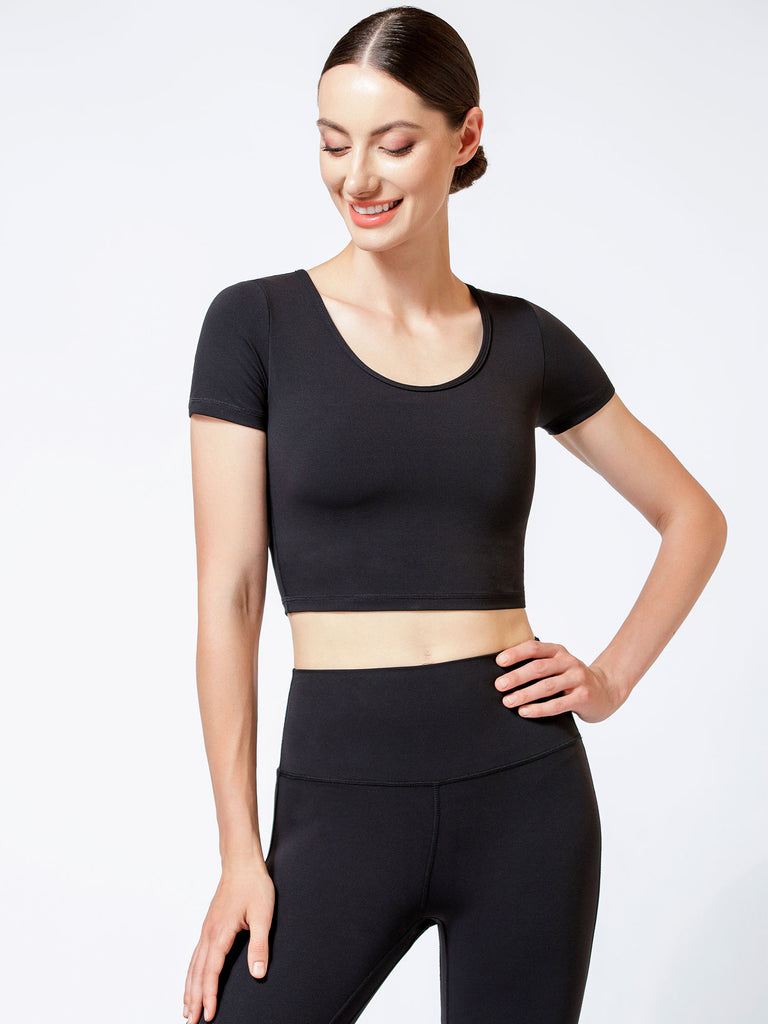 ADORBS CROPPED TEE, BLACK