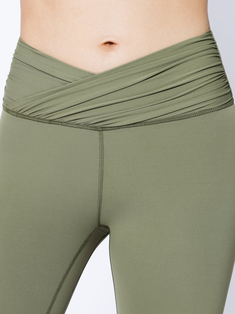 NUDE WRAP ANKLE CROPS, SAGE