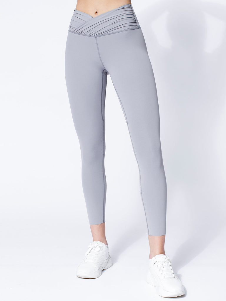 NUDE WRAP ANKLE CROPS, LUNAR GREY