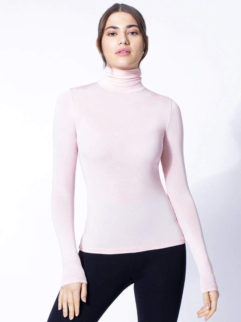 TURTLENECK TOP, BALLET PINK