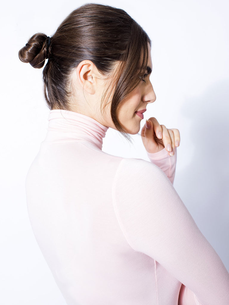 TURTLENECK TOP, BALLET PINK