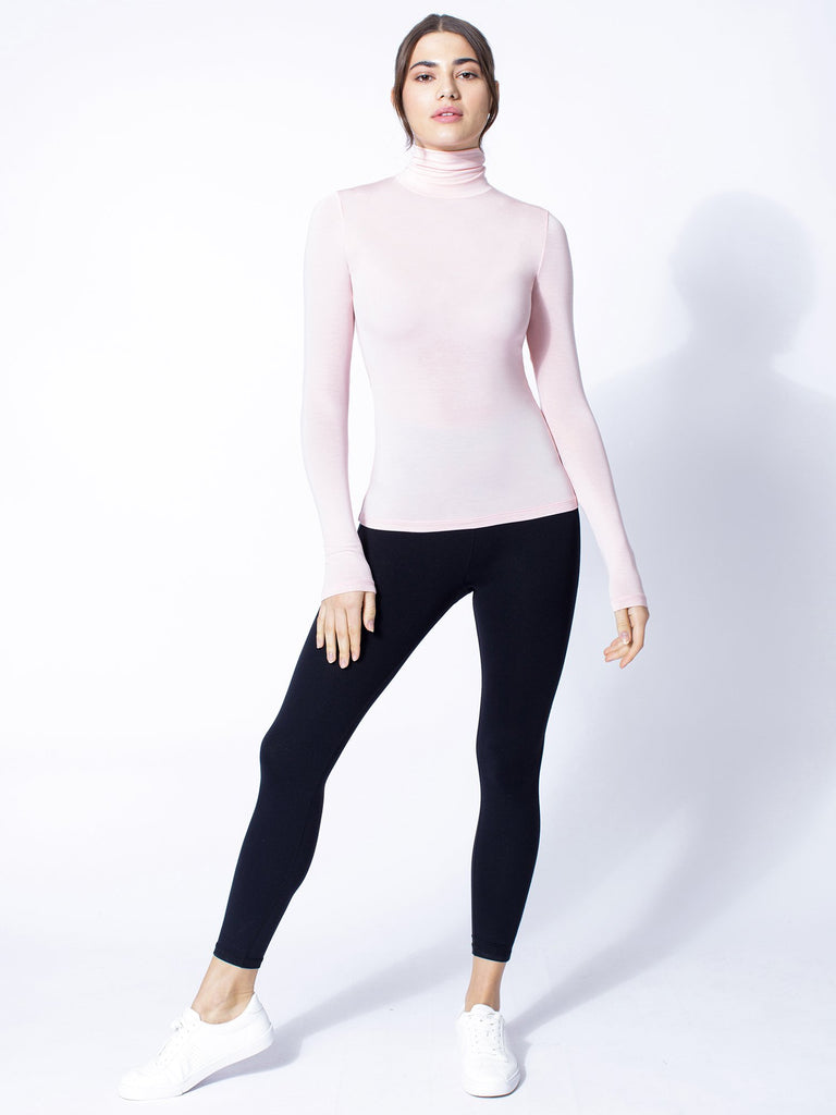 TURTLENECK TOP, BALLET PINK
