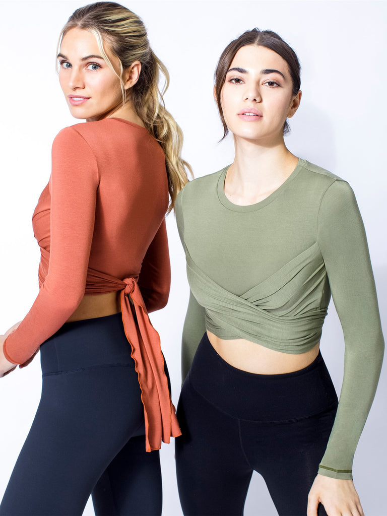 LONG SLEEVE CT WRAP TEE, SAGE