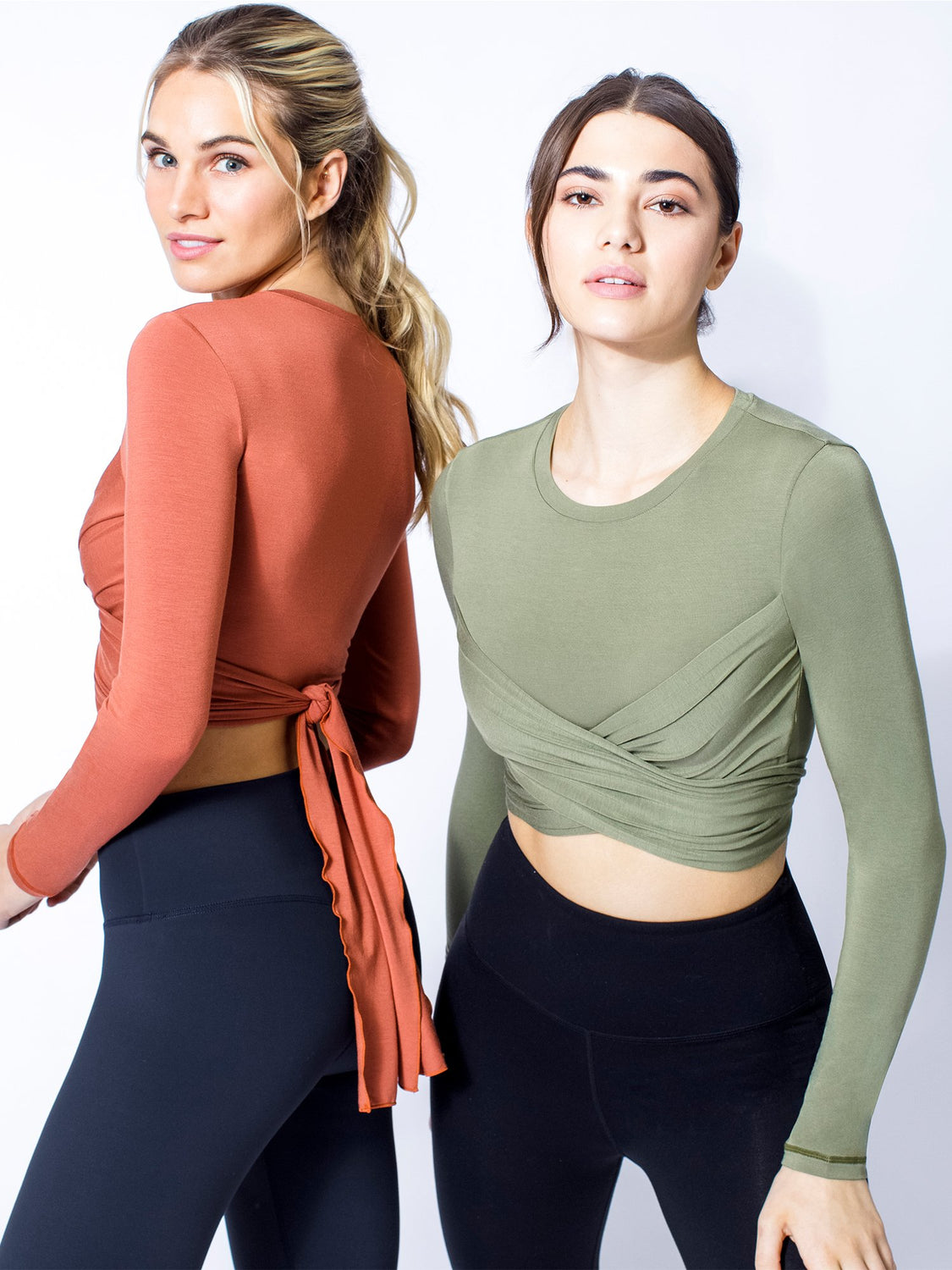 LONG SLEEVE CT WRAP TEE, SAGE