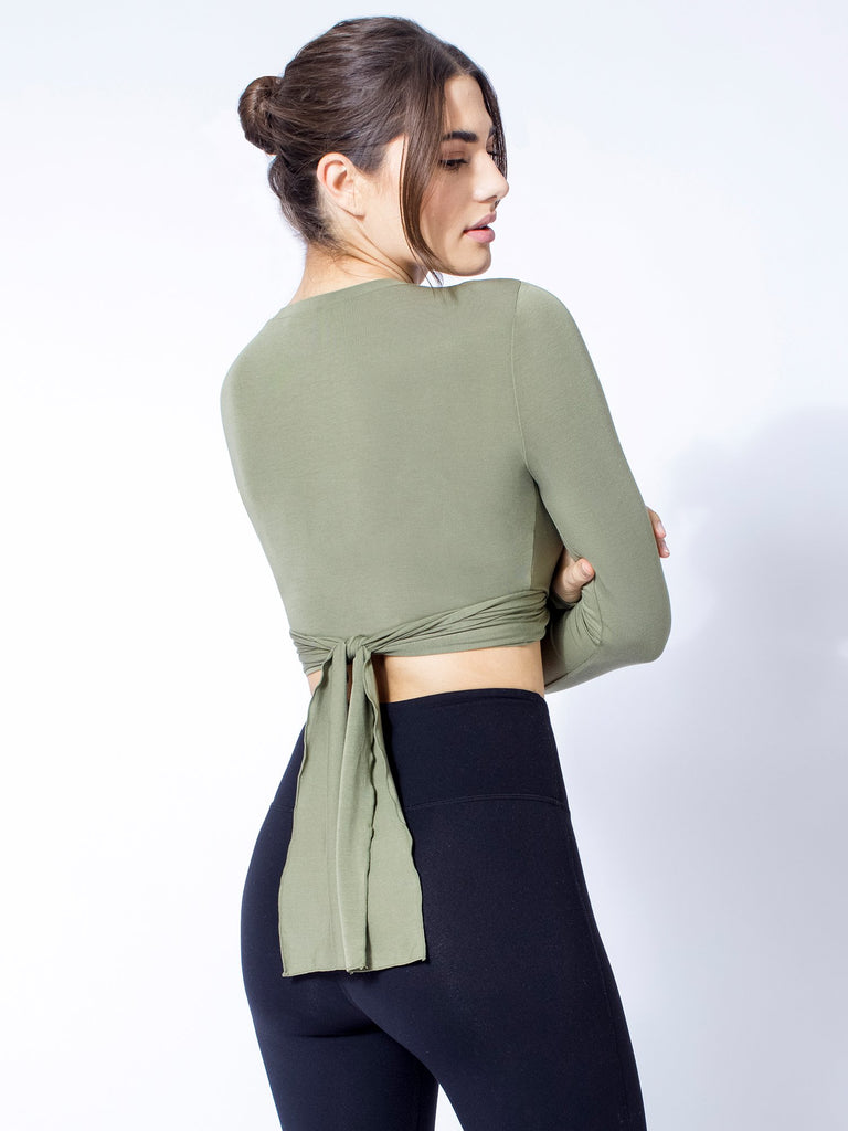 LONG SLEEVE CT WRAP TEE, SAGE