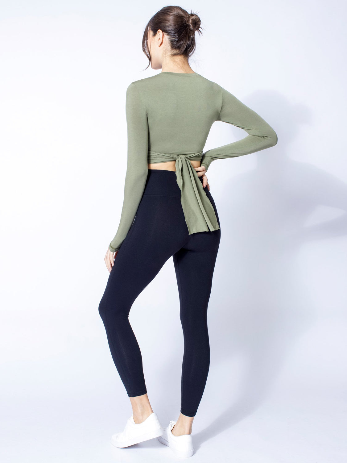 LONG SLEEVE CT WRAP TEE, SAGE
