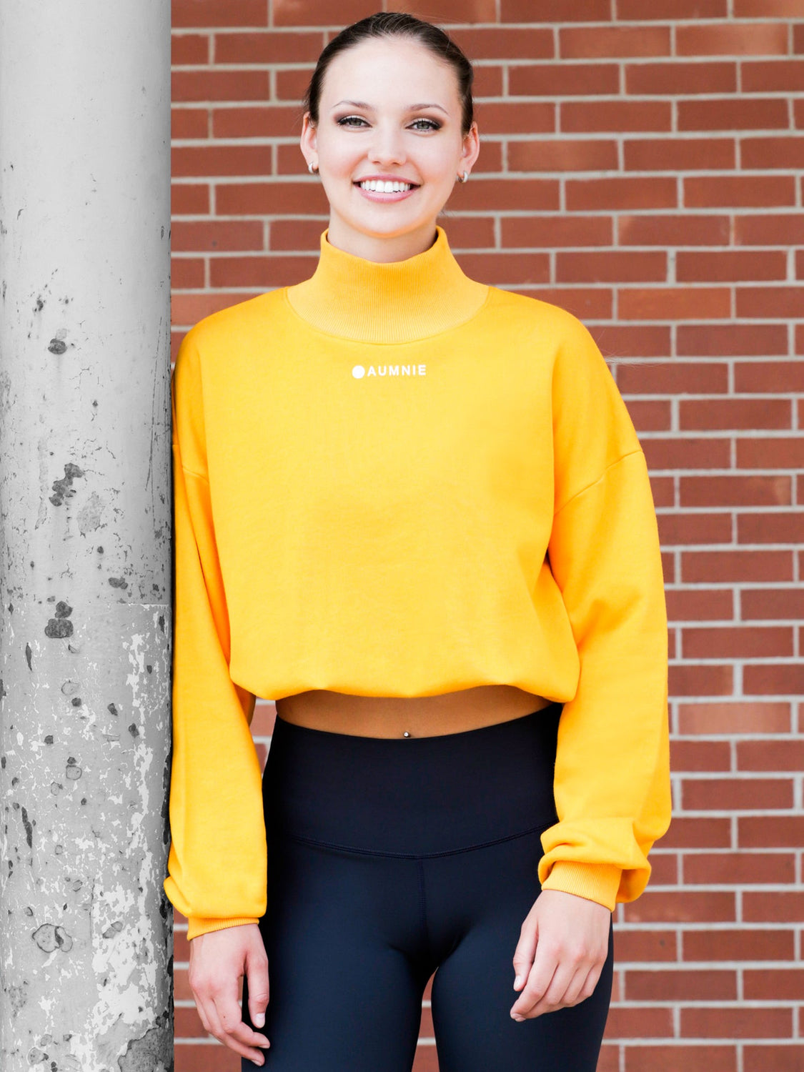 CT MOCK NECK SWEATSHIRT, YELLOW