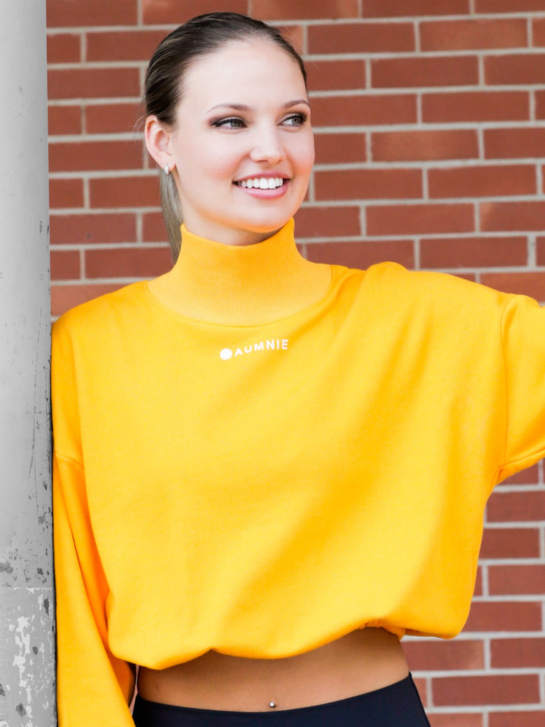 CT MOCK NECK SWEATSHIRT, YELLOW