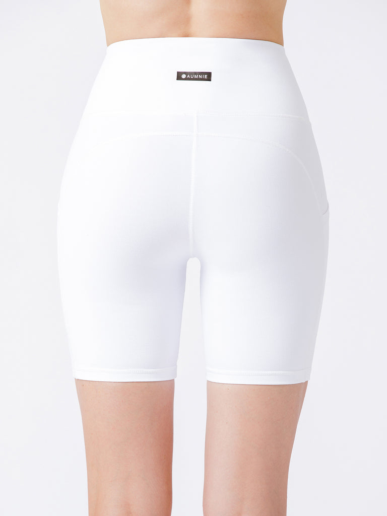 FLEX 6" HIGH WAIST POCKET SHORTS 2.0, WHITE