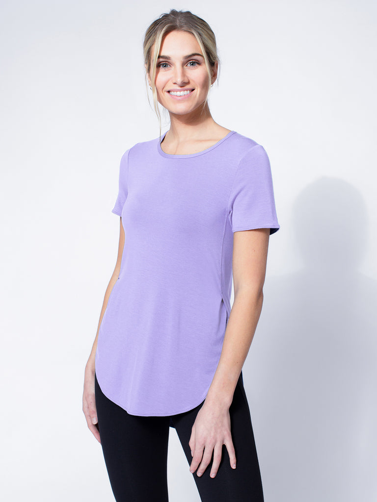 HI LO SPLIT SIDE TEE, COSMO