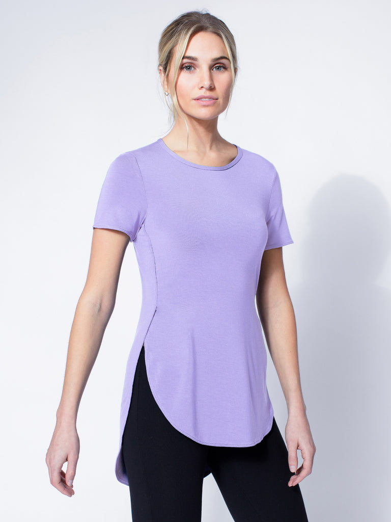 HI LO SPLIT SIDE TEE, COSMO