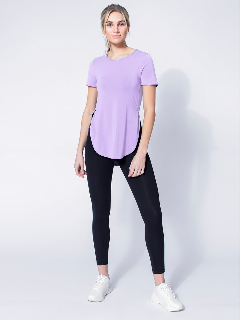 HI LO SPLIT SIDE TEE, COSMO