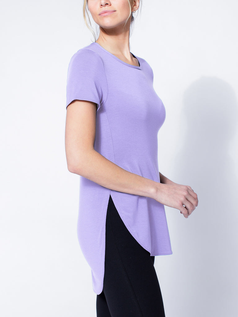 HI LO SPLIT SIDE TEE, COSMO