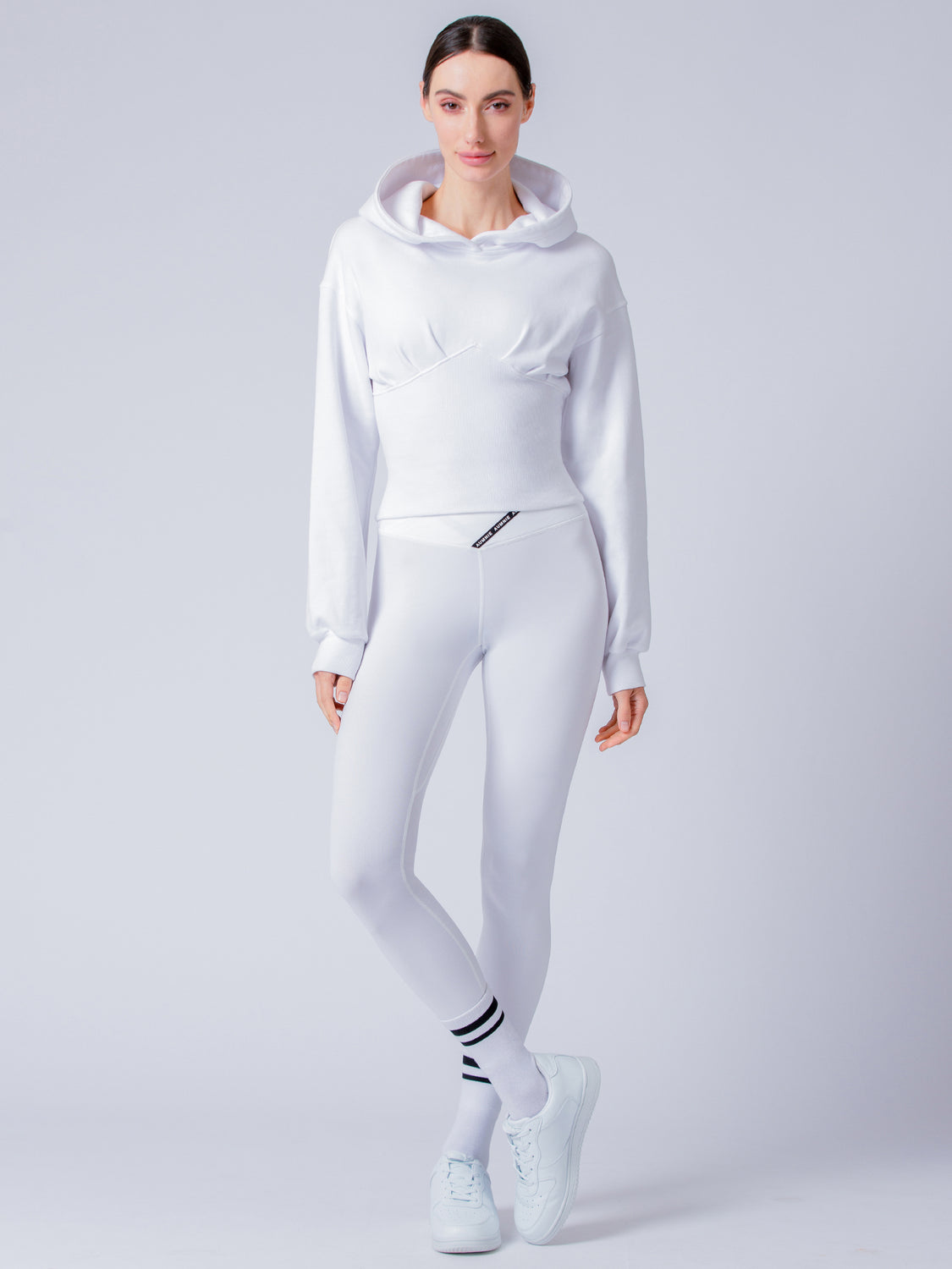 DEVI CORSET HOODIE,WHITE