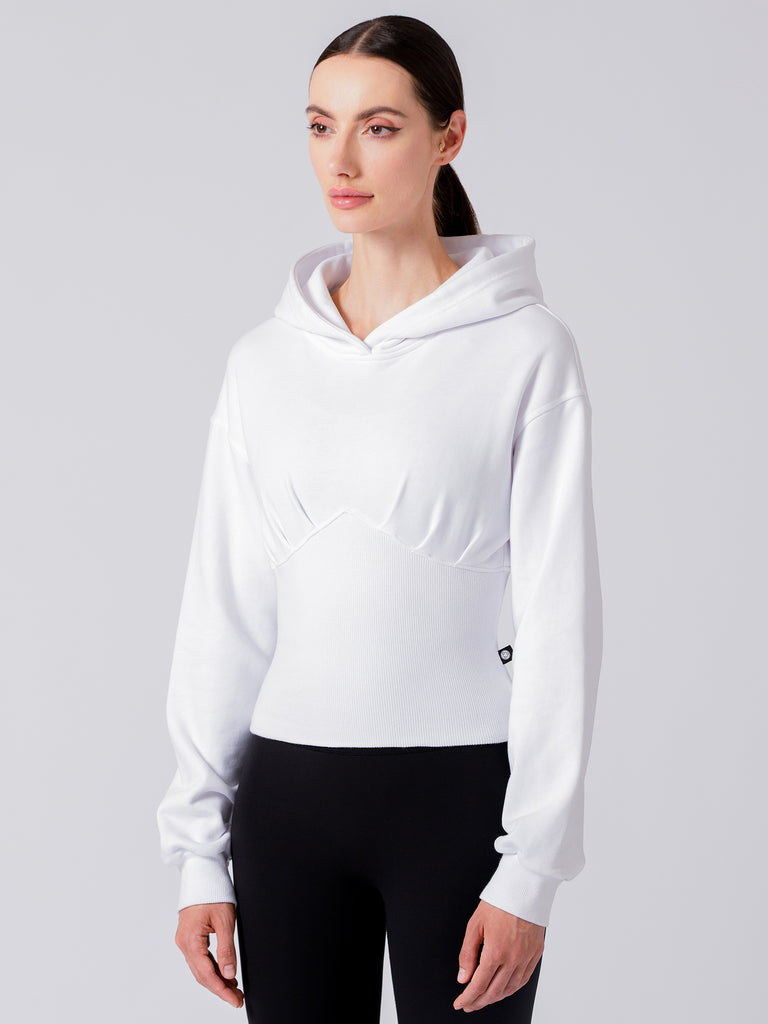 DEVI CORSET HOODIE,WHITE