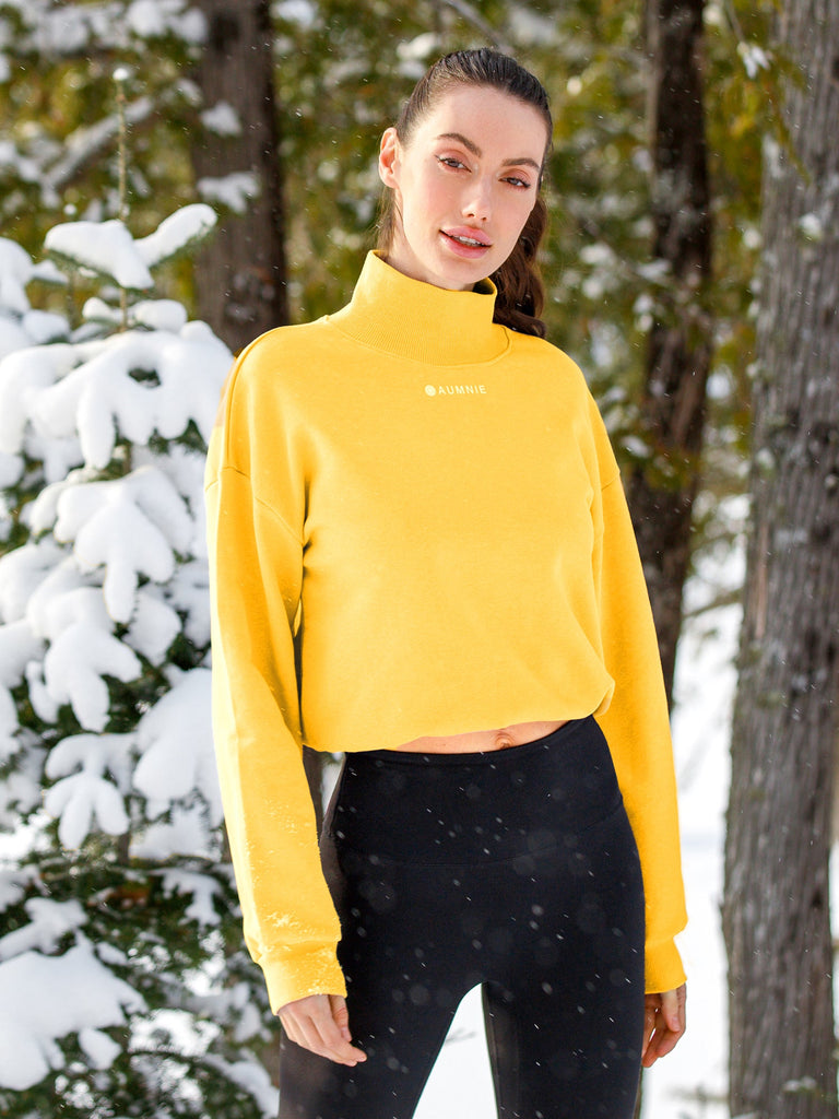 CT MOCK NECK SWEATSHIRT, YELLOW