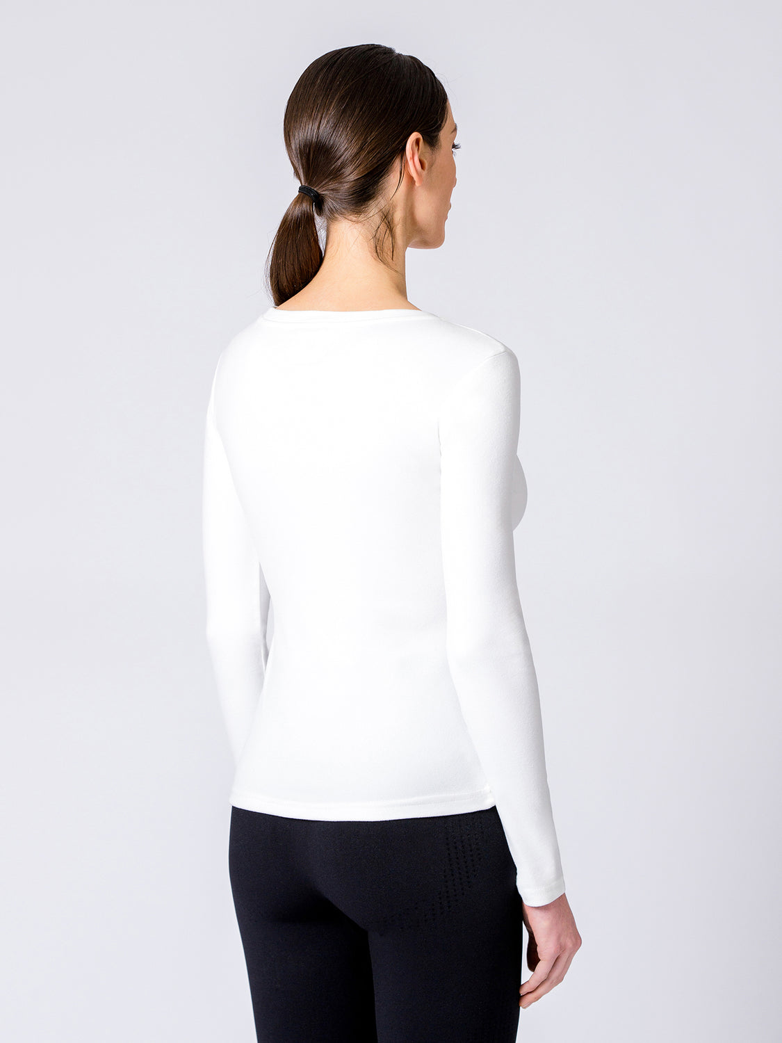 THERMAL FLEECE LONG SLEEVE TOP,WHITE