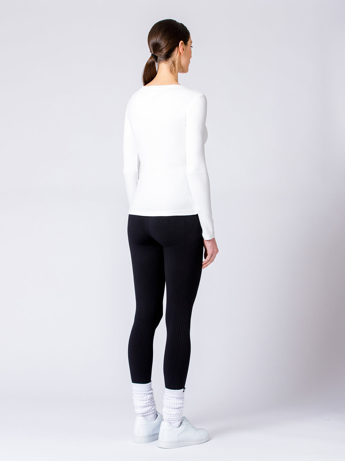 THERMAL FLEECE LONG SLEEVE TOP,WHITE