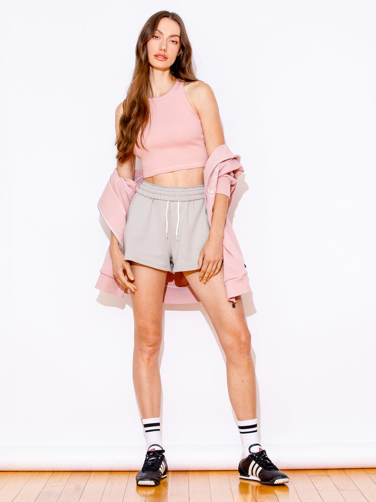 EVERYDAY RIBBED CROPPED SINGLET, PINK