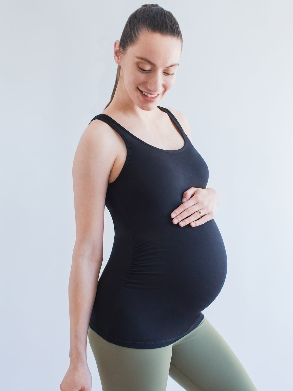 SOFT STRETCH MATERNITY TANK, BLACK