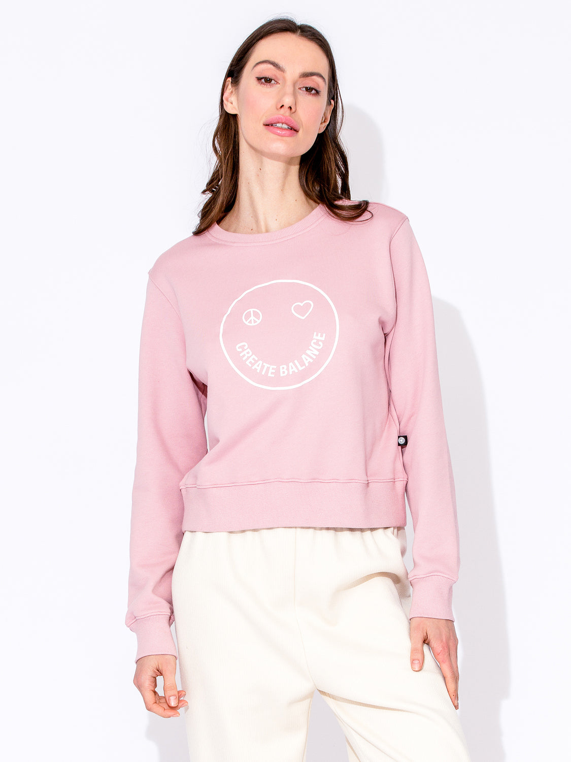 HAPPY GLOW SWEATSHIRT,PINK