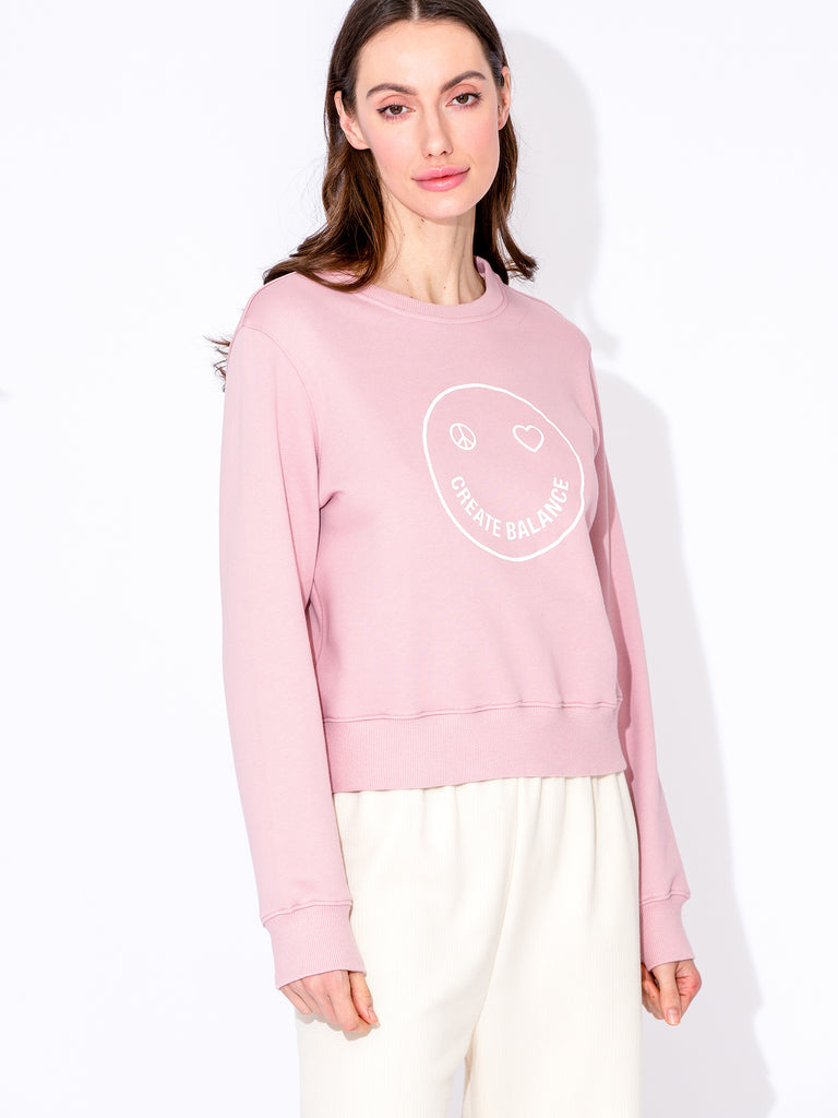 HAPPY GLOW SWEATSHIRT,PINK