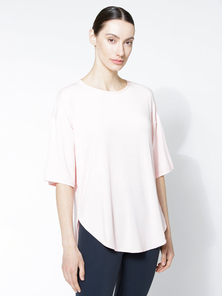 HI LO OVERSIZE TEE, BALLET PINK