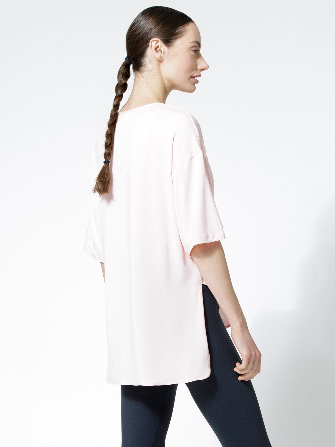 HI LO OVERSIZE TEE, BALLET PINK