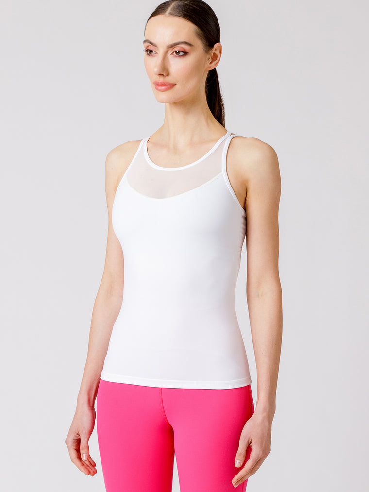 VANTAGE TANK, WHITE/WHITE MESH