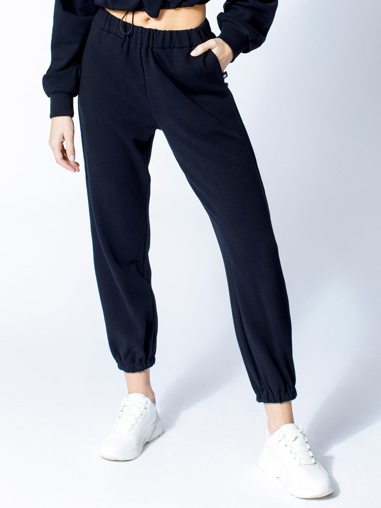 COTTON SWEATPANTS, BLACK