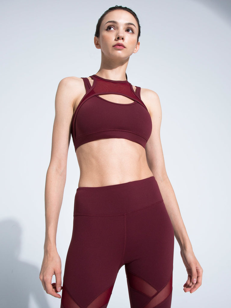 THEORY BRA, BORDEAUX/BORDEAUX MESH