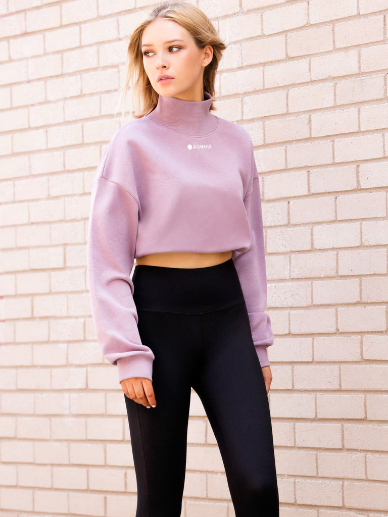 CT MOCK NECK SWEATSHIRT, PURPLE