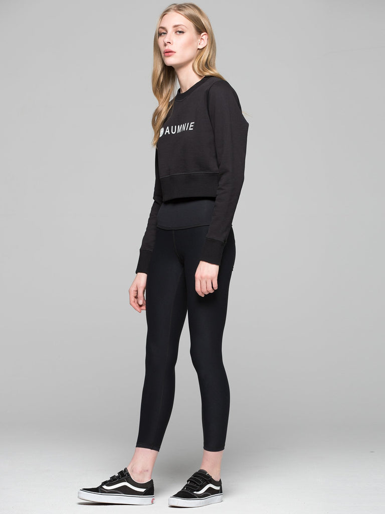 CROPPED SWEATSHIRT, BLACK