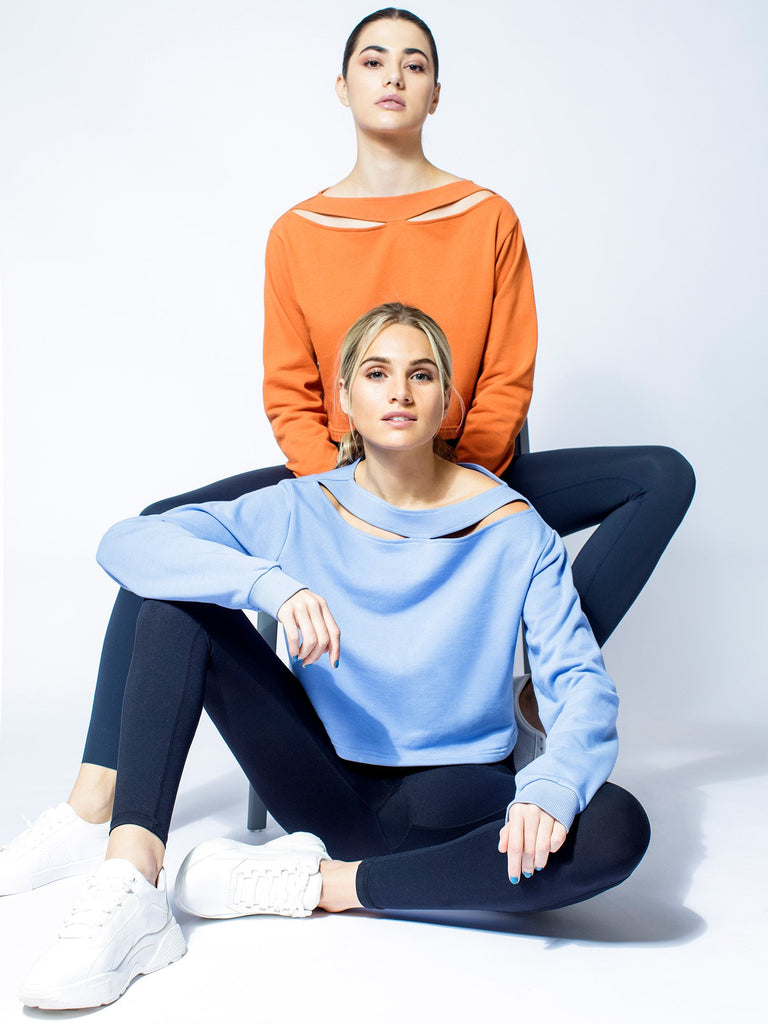 DETACHED COLLAR SWEATSHIRT, SUNSET