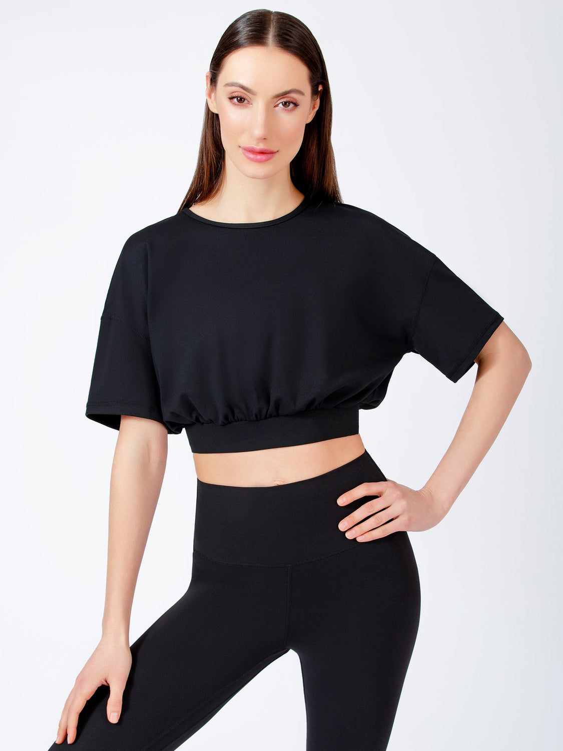 CAREFREE CROPPED TEE, BLACK