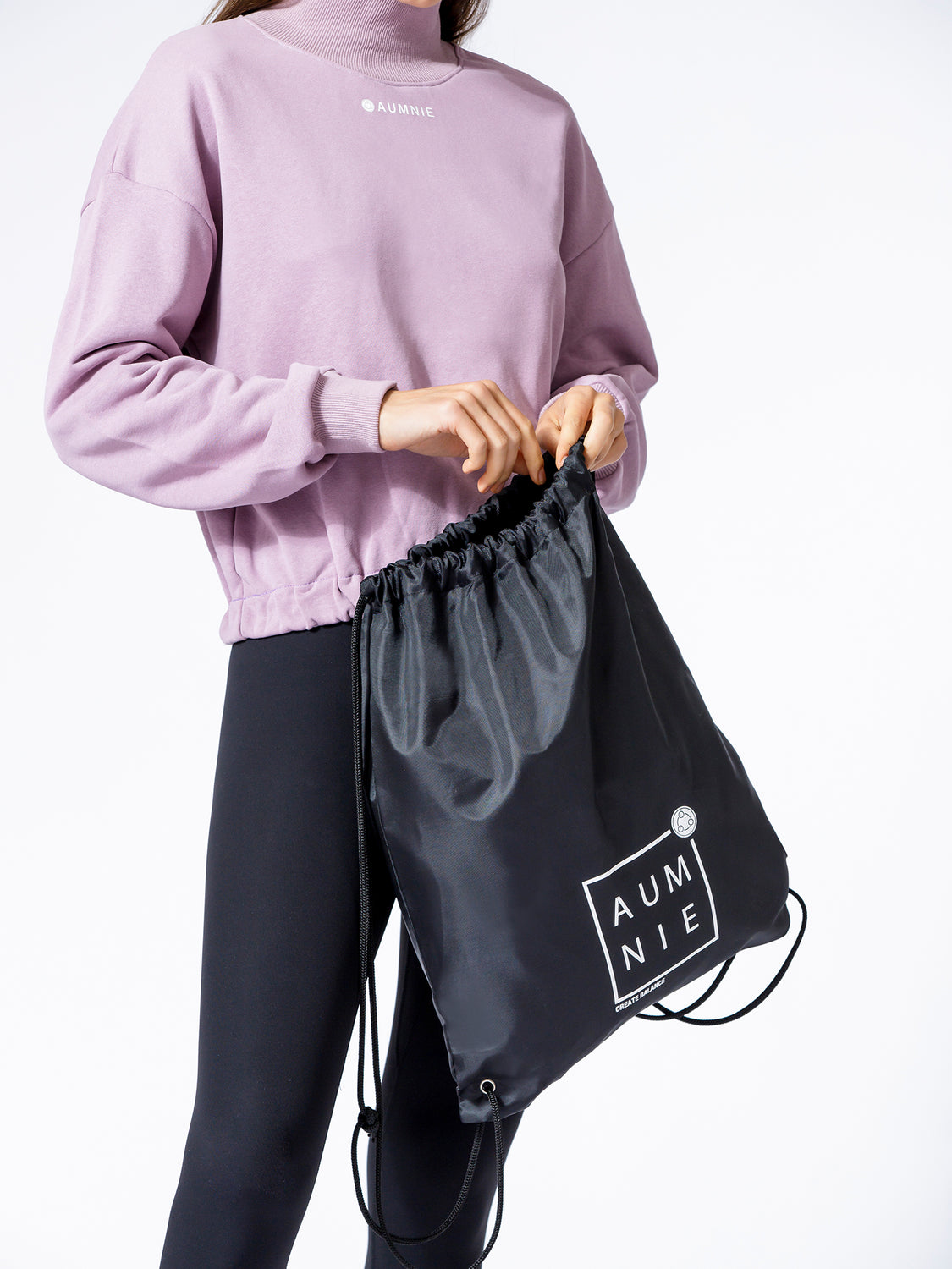 DRAWSTRING SPORTS BAG, BLACK AUMNIE INTERNATIONAL