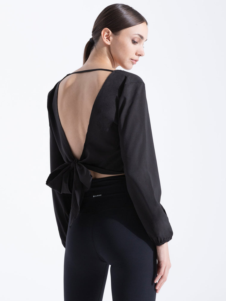 V NECK OPEN BACK  TOP